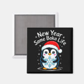 New Year Same Baka Life Penguin Joke Magneet (Voorkant / Achterkant)