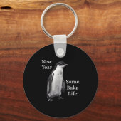 New Year Same Baka Life Penguin Joke Sleutelhanger (Voorkant)