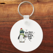 New Year Same Baka Life Penguin Meme Joke Sleutelhanger (Voorkant)