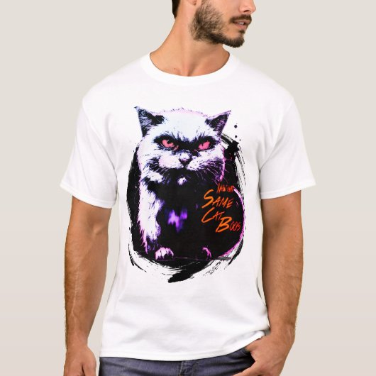 New Year Same Cat Boss Funny Halloween Cat T-Shirt (Voorkant)