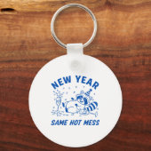 New Year Same Hot Mess Raccoon Fun Party  Sleutelhanger (Voorkant)