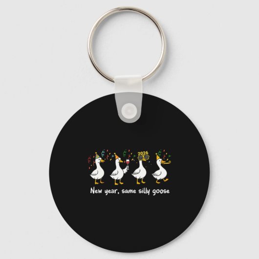 New Year Same Silly Goose Family Matching New Year Sleutelhanger (Voorkant)
