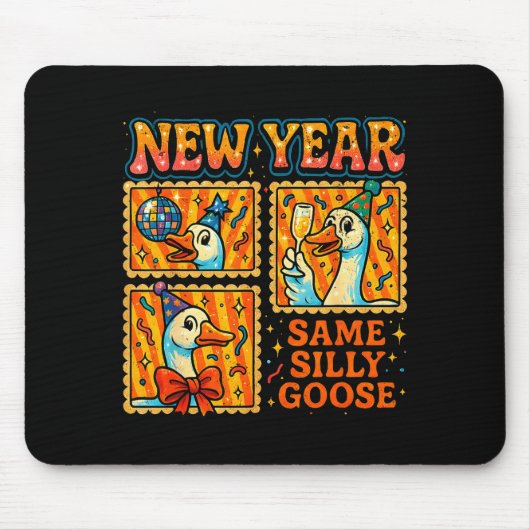 New Year Same Silly Goose Funny Retro Party Gift Muismat (Voorkant)