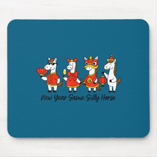 New Year Same Silly Horse Funny Chinese Lunar New  Muismat (Voorkant)