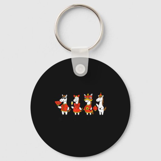 New Year Same Silly Horse Funny Chinese Lunar New  Sleutelhanger (Voorkant)