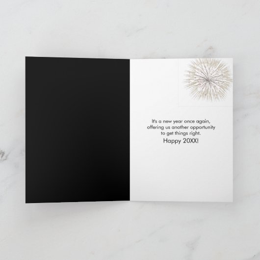 New Year Sparklers On a Midnight Clock Kaart (Binnen)