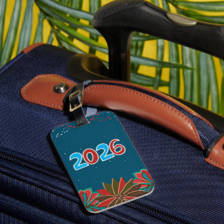 New year travel world tour Luggage Tag Bagagelabel