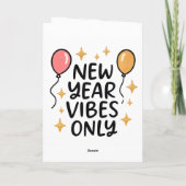 "New Year Vibes Only" Greeting Card Kaart (Achterkant)