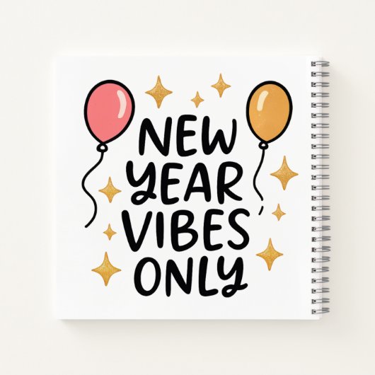 "New Year Vibes Only" Spiral Notebook Notitieboek (Achterkant)