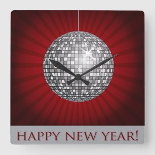 New Year Wall Clock Vierkante Klok