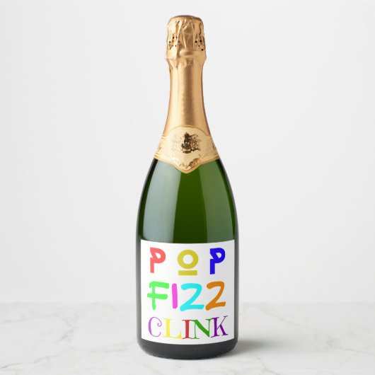 New Year Wine Labels Sparkling Wijnetiket (Voorkant)