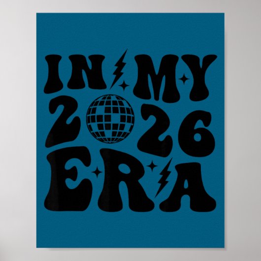 New Year's 2026 Retro Trendy Disco Ball Groovy Cut Poster (Voorkant)