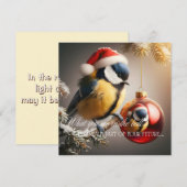 New Year's card with a bird (Voorkant / Achterkant)