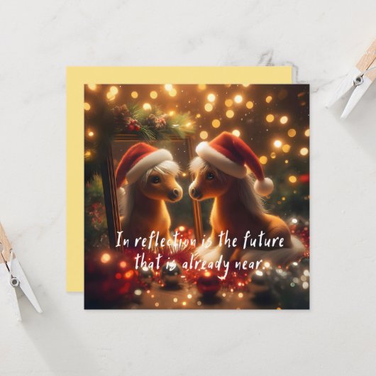 New Year's card with a cute horse (Voorkant / Achterkant in situ)