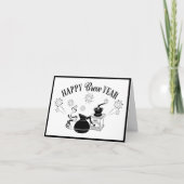 New Years Coffee Pun Kleine Note Kaarten (Voorkant)