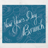 New Year's Day Handwritten Bottle Labels Sparkling Wijnetiket (Enkel label)