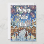 New Year's design with blue sky Feestdagenkaart (Voorkant)