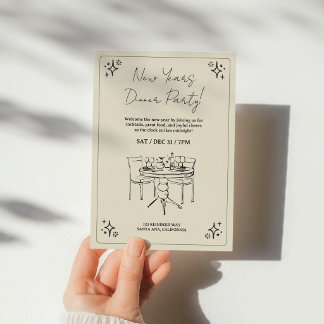 New Years Dinner Party Kaart