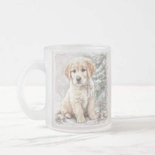 New Year's dog and snow Matglas Koffiemok (Links)