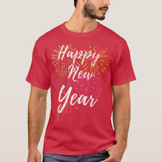 New Years Eve Fireworks artistiek ontwerp Happy Ne T-shirt