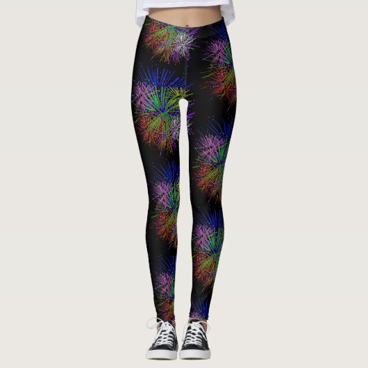 New Years Eve Fireworks feestdag Leggings (Voorkant)