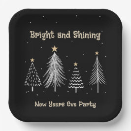 New Years Eve, helder en glanzend feestje Papieren Bordje