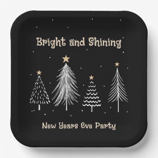 New Years Eve, helder en glanzend feestje Papieren Bordje (Voorkant)