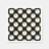 New Years Eve klok party papieren servetten (Voorkant)