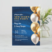 New Years Eve Navy Gouden Glinsterende Sequin Ball Kaart (Staand voorkant)