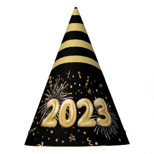 New Year's Eve Party Gold Black 2023 Feesthoedjes