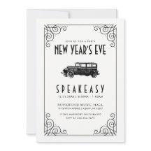 NEW YEAR'S EVE PARTY INVITATION 1920's Speakeasy