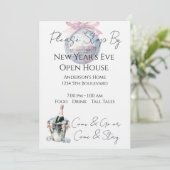 New Year's Eve Party Open House Watercolor Kaart (Staand voorkant)