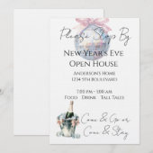 New Year's Eve Party Open House Watercolor Kaart (Voorkant / Achterkant)