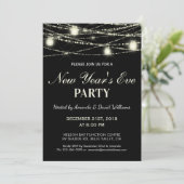 New Years Eve Party String Lights Jars Zwart Kaart (Staand voorkant)