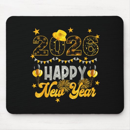 New Years Eve Party Supplies 2026 Happy New Year F Muismat (Voorkant)