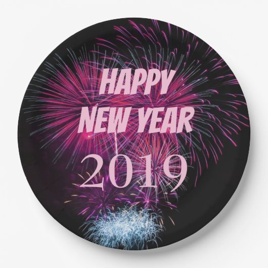 New Years Fireworks Papieren Bordje (Voorkant)