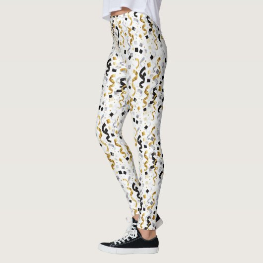 New Year's Gold Black Confetti   Leggings (Links)