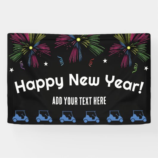 New Years golfkar parade banner (Horizontaal)