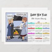 New Years Resolution Witte Kalender Kaart (Voorkant / Achterkant)