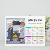 New Years Resolution Witte Kalender Kaart (Staand voorkant)