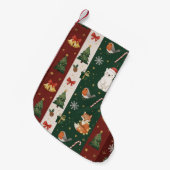 New Year's texture of fabric and packaging, bears, Kleine Kerstsok (Voorkant (Hangend))