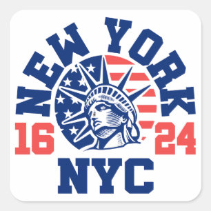 New York 1624 Vierkante Sticker