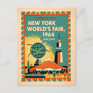 New York 1964 Wereldtentoonstelling Retro Briefkaart