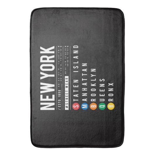 New York 5 Boroughs Badmat (Voorkant Verticaal)