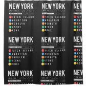 New York 5 Boroughs Douchegordijn (Voorkant)