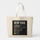 New York 5 Boroughs Grote Tote Bag (Achterkant)
