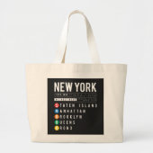 New York 5 Boroughs Grote Tote Bag (Voorkant)