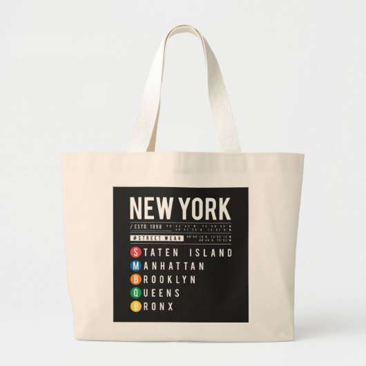 New York 5 Boroughs Grote Tote Bag (Voorkant)