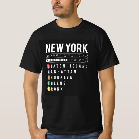 New York 5 Boroughs T-shirt (Voorkant)