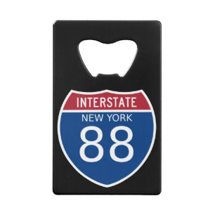 New York 88 Interstate Sign Kredietkaart Flessenopener